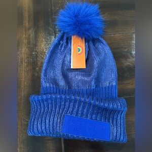 Kurt Geiger Kids Vibrant Blue Pom-Pom Beanie